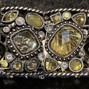 Lia Sophia Green Crystal Stretch Cuff Bracelet - NWT